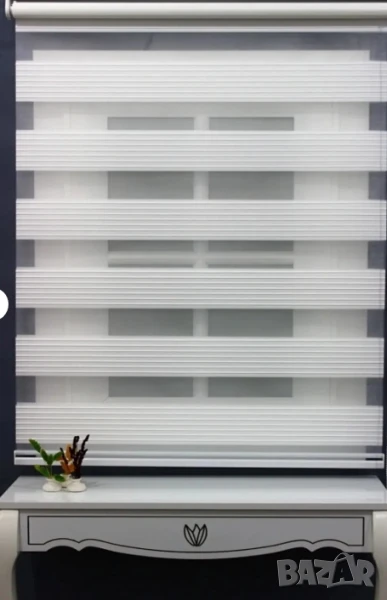 Щори ECD  Ролетни, Текстилни, Двойни, Без пробиване, Включен монтажен материал, Бял,Сив ,Бежов, снимка 1