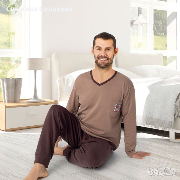 Големи размери мъжки памучни пижами , снимка 1