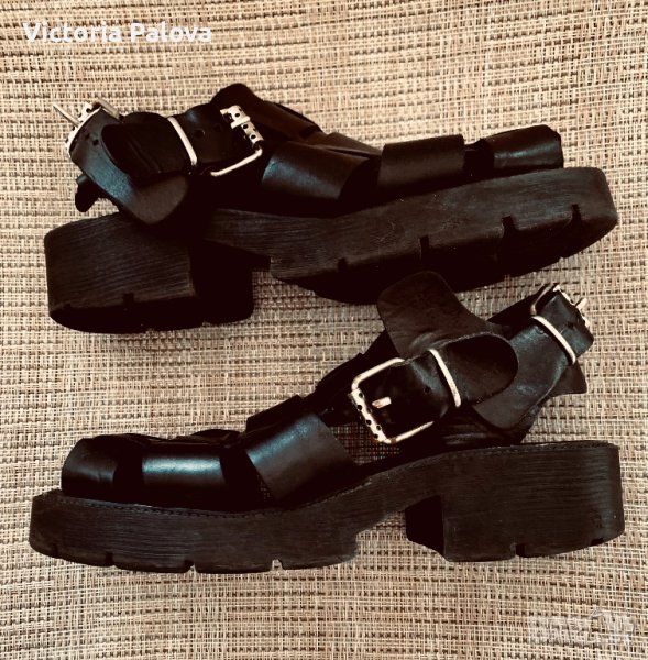 Модерни груби сандали естествена кожа, снимка 1