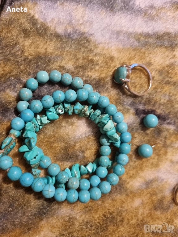 комплект тюркоаз, снимка 1