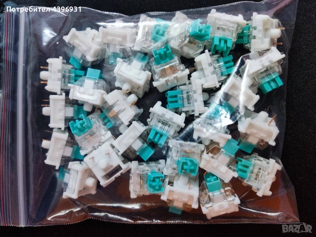 Teal switches 30pcs Outemu 3-pin, снимка 1