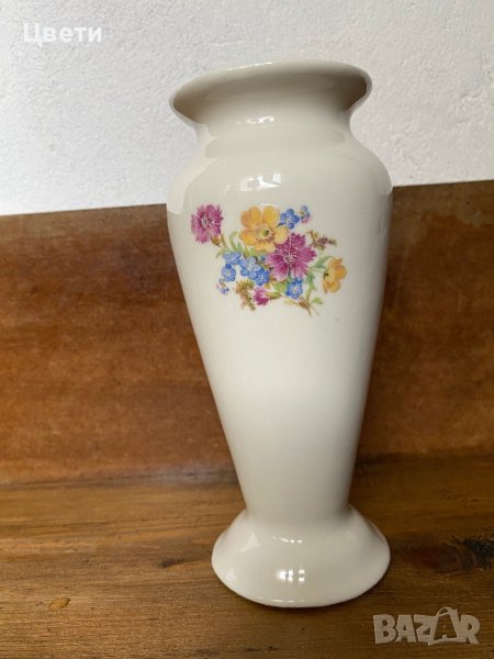Порцеланова ваза, 18см с двустранен декор 🌼  , снимка 1