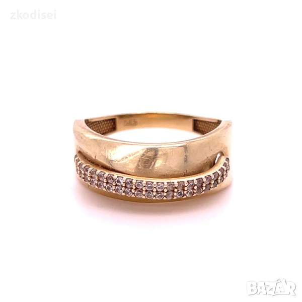 Златен дамски пръстен 3,57гр. 14кр. проба:585 размер:55 модел:32585-1, снимка 1