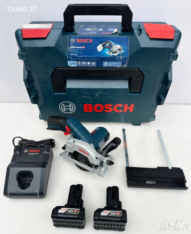 BOSCH GKS 12V-26 - Акумулаторен циркуляр 2x12V 6.0Ah като нов!, снимка 1