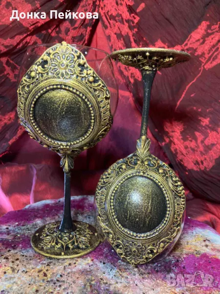 Чаши за вино ръчна изработка - 2 броя, снимка 1