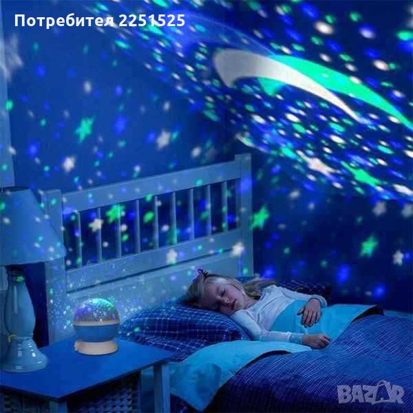 Детска въртяща нощна звездна лампа/проектор Rotating Star master, снимка 1
