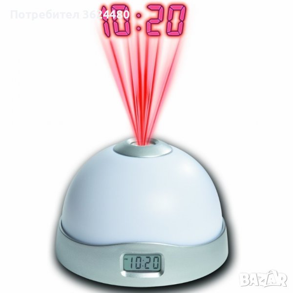 Магически часовник - лампа с аларма, проектиращ звезди и час, снимка 1