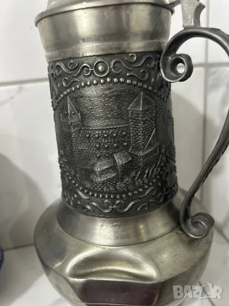 Стара халба  за вино/ бира  от калай Antik * Vintage, снимка 1