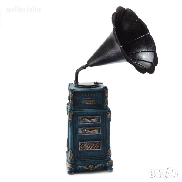 Декоративна фигура Ретро грамофон – ефектна статуетка за декорация, снимка 1