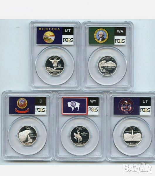 USA 🇺🇸 SILVER SET QUARTER DOLLARS PCGS PR69DCAM 2007-S, снимка 1