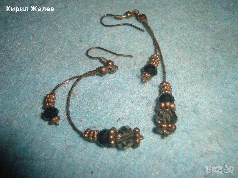 КРАСИВИ СТИЛНИ ВИНТИДЖ МОДЕЛ ОБЕЦИ с ФАСЕТИРАН ЦВЕТЕН КРИСТАЛ 14803, снимка 1