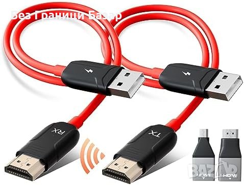 Нов 1080p Безжичен HDMI Предавател/Приемник - 50м Обхват, Plug & Play, снимка 1