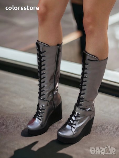 Ботуши на платформа - бронз кожа - 1905, снимка 1