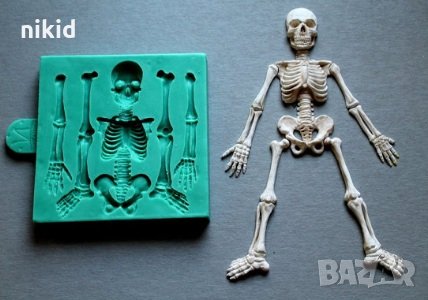 части скелет кости голям силиконов молд форма за декор украса торта фондан шоколад гипс, снимка 1