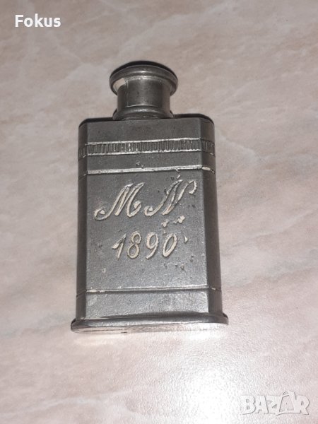 Старо малко калаено шишенце - шише, снимка 1