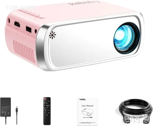 LED проектор KSBABY розов до 170", снимка 2 - Плейъри, домашно кино, прожектори - 48505061