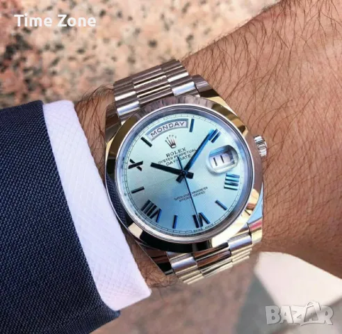 Rolex Day-Date 40mm President Platinum Ice Blue Dial Automatic Различни Варианти, снимка 12 - Мъжки - 48183459