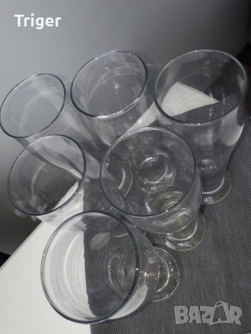 Високи стъклени чаши 6 бр., снимка 3 - Чаши - 27733520
