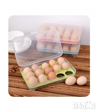 КУТИЯ ЗА 15 БРОЯ ЯЙЦА С ДРЪЖКА, снимка 3 - Други стоки за дома - 26899905