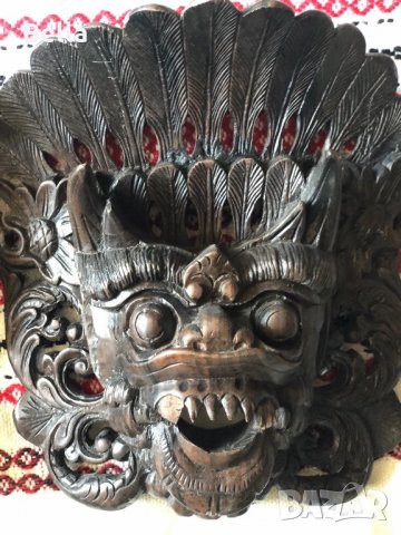 дървени маски-3 броя дърворезба, снимка 2 - Антикварни и старинни предмети - 26014195