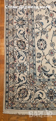 Оригинален персийски килим Наин, снимка 14 - Килими - 50567744