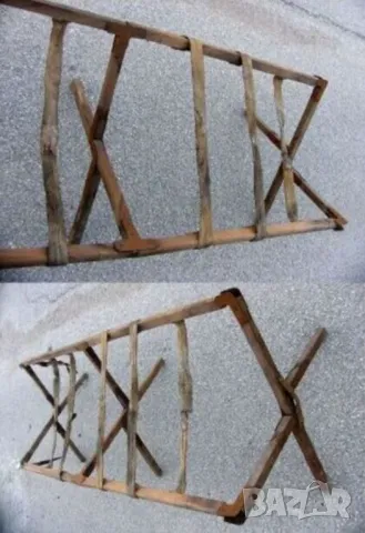 Оригинал К-т Българско Военно Походно ЛЕГЛО 190х70х45см Сгъваемо Дървено ПСВ Антика 1918 год. БАРТЕР, снимка 16 - Антикварни и старинни предмети - 49361004