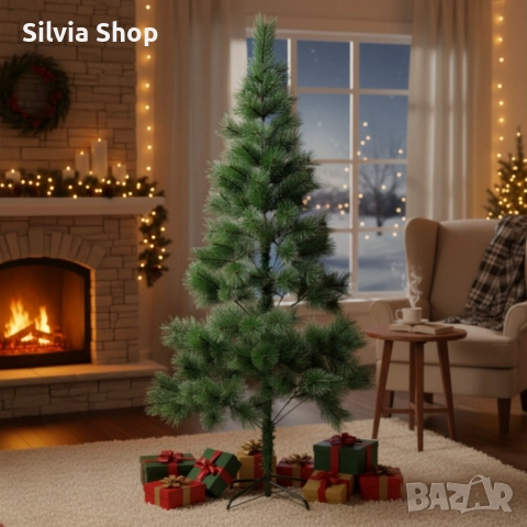 Заснежена елха с метална стойка