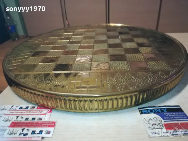 ЗЛАТНА МАСА 60СМ ОТ ФРАНЦИЯ-ПЛОТ МЕД МЕСИНГ 0411241719LNWCR, снимка 12 - Антикварни и старинни предмети - 47838894