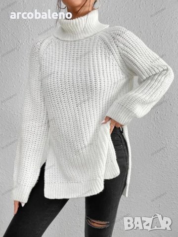 Ликвидация! Дамски ежедневен, свободен пуловер с висока яка, 5цвята - Доставка 24 часа , снимка 4 - Блузи с дълъг ръкав и пуловери - 43451433