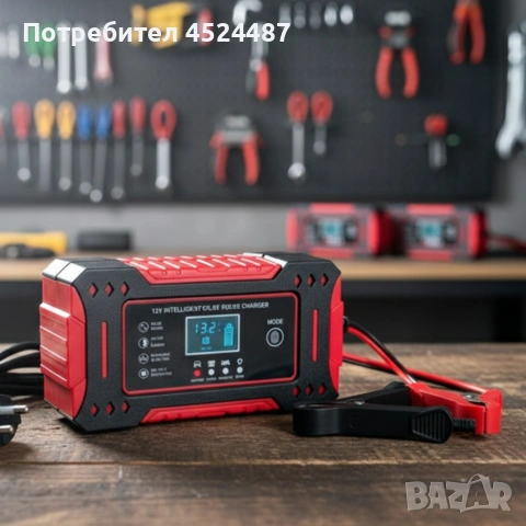 Интелигентно зарядно за акумулатор с дисплей 12V 6A импулсно