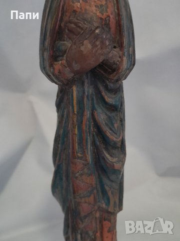 Дървена скулптура на Богородица от 19-ти век., снимка 7 - Антикварни и старинни предмети - 37378736