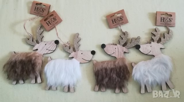 Коледни еленчета - дърво и кожа