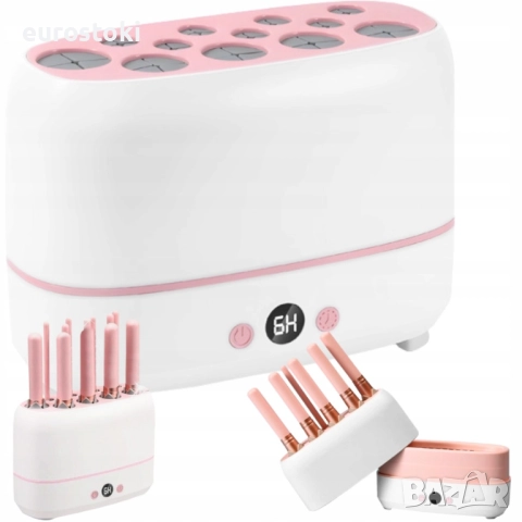 Професионална сушилня за грим четки, уред за сушене на четки за грим, вместмост 12 четки + 2 бр. гъб