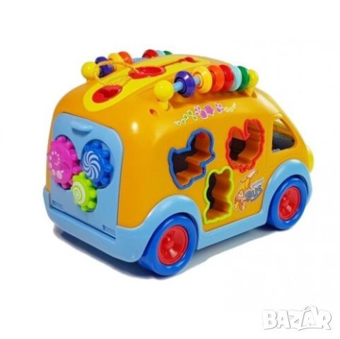 Образователен, интерактивен автобус с животинки HOLA SHAPE SORTING BUS TOY NO.988, снимка 4 - Музикални играчки - 43425014