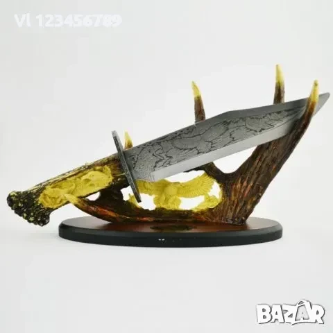 Огромен гравиран ловен нож 23 х 38см (елен), снимка 3 - Ножове - 50713898