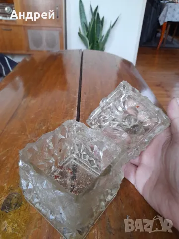 Стара стъклена захарница #6, снимка 4 - Антикварни и старинни предмети - 47760438