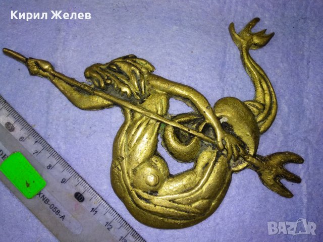 ТРИТОН МИТИЧНО МОРСКО ЧУДОВИЩЕ Стар БРОНЗОВ БАРЕЛЕФ ПАНО За КОЛЕКЦИЯ ТЕМАТИЧНА УКРАСА БРОНЗ 24687, снимка 13 - Колекции - 43888498