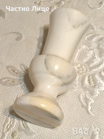 Старинна Прекрасна Българска Соц Бяла Мраморна Ваза 