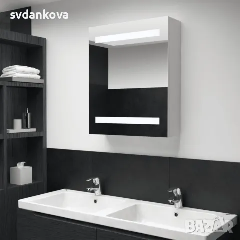 LED шкаф с огледало за баня, 50x14x60 см, снимка 3 - Шкафове - 48121684