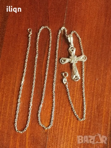 Сребърен Масивен синджир с висулка. 925 Проба. 56см. Цена 36,99лв. За Севлиево безплатна доставка.