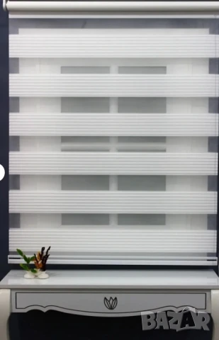 Щори ECD  Ролетни, Текстилни, Двойни, Без пробиване, Включен монтажен материал, Бял,Сив ,Бежов