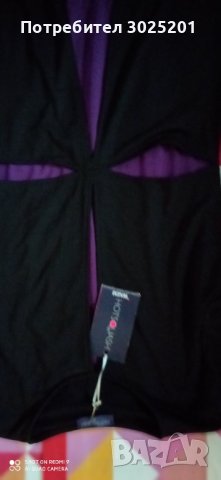 Нова Дамска  Дълга Рокля размер  ХС С М черно с лилаво, снимка 4 - Рокли - 42788404