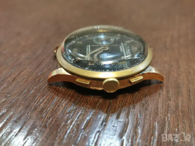 ЗЛАТЕН 18К ULTIMOR CHRONOGRAPHE 17 JEWELS , снимка 4 - Мъжки - 49274482