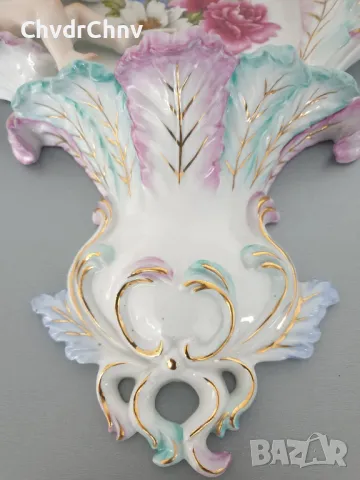 52см порцеланово пано за стена/музиканти-херувими/стара барокова италианска фигура-композиция, снимка 7 - Пана - 48395100