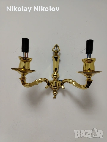 двоен месингов аплик, снимка 5 - Антикварни и старинни предмети - 53144837