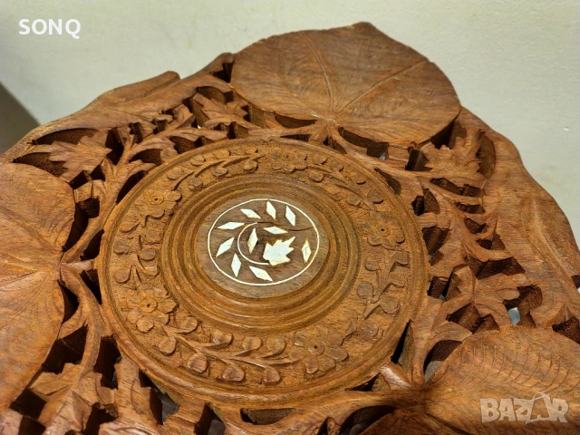 Прекрасни Сгъваеми Помощни Масички Дърворезба, снимка 4 - Антикварни и старинни предмети - 53556050