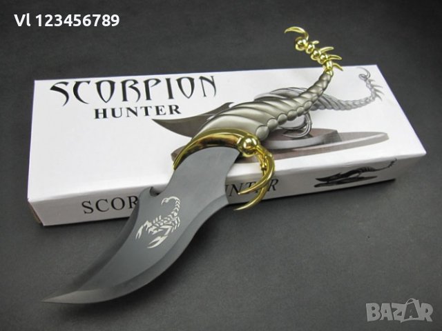 Декоративен нож - Scorpion Hunter Knife  на  декоративна стойка, снимка 2 - Ножове - 40739567