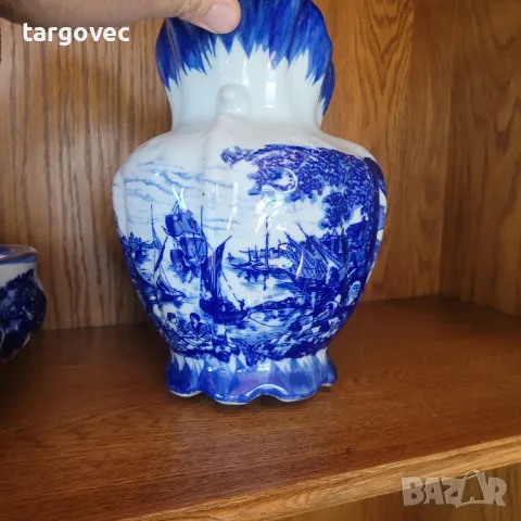 холандски порцелан ръчно рисуване комплект кана и леген порцелан, снимка 3 - Декорация за дома - 49207773