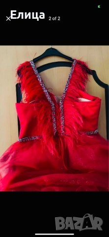 Рокля в цвят червено , снимка 2 - Рокли - 53537095