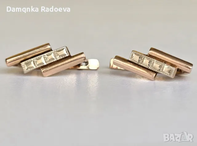 Украйнски златни обеци 14 карата, снимка 13 - Обеци - 46708524
